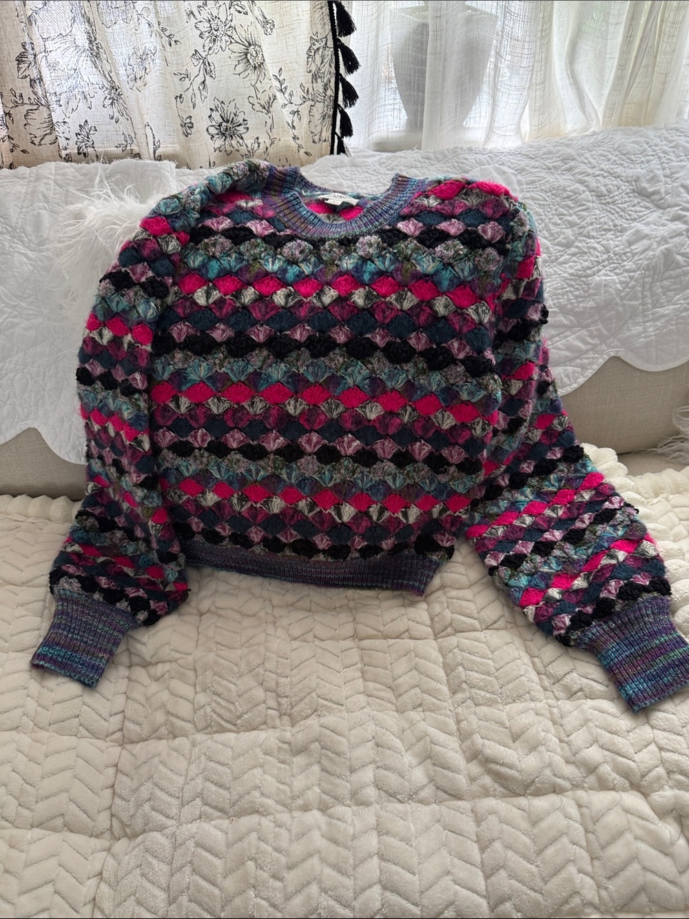 Allison New York Vintage-Inspired Multicolor Women's Crewneck Sweater